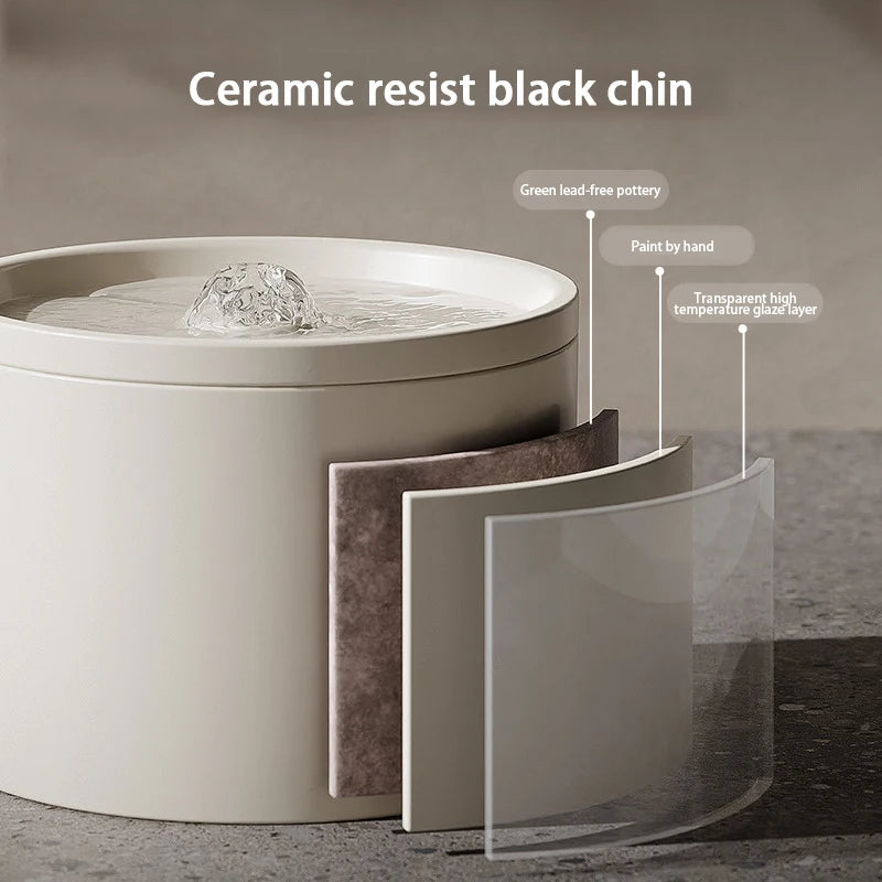 Automatic ceramic water fountain for cats and dogs