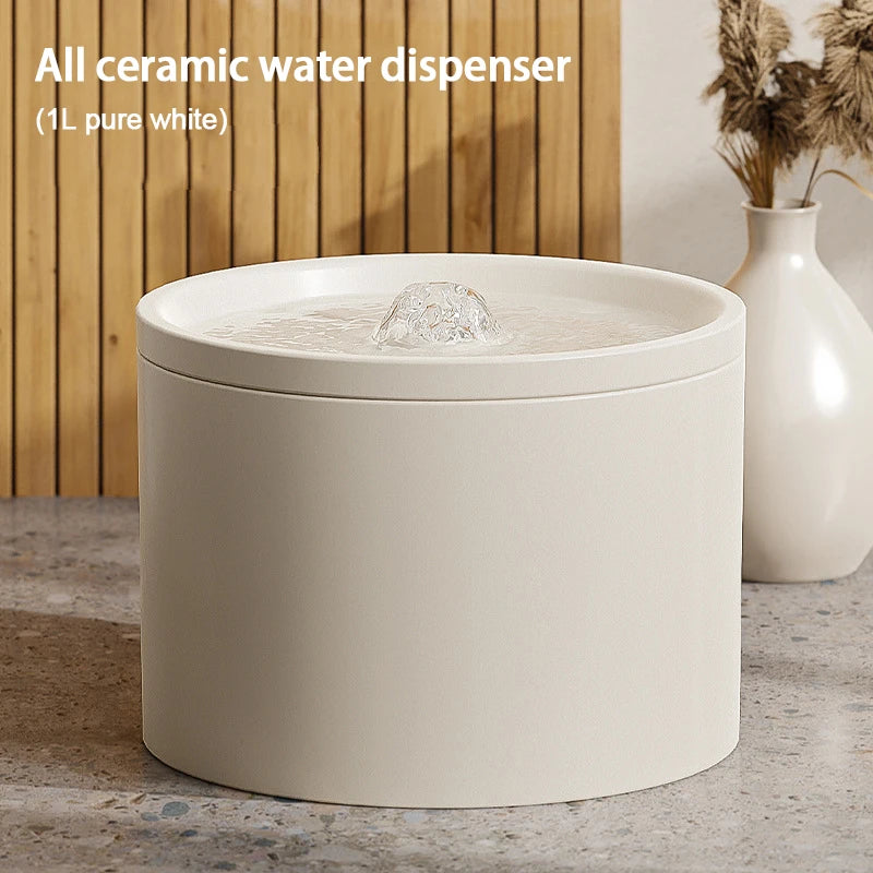 Automatic ceramic water fountain for cats and dogs