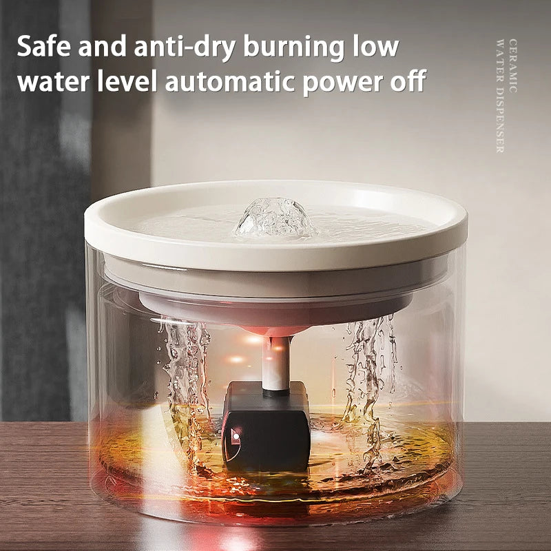 Automatic ceramic water fountain for cats and dogs